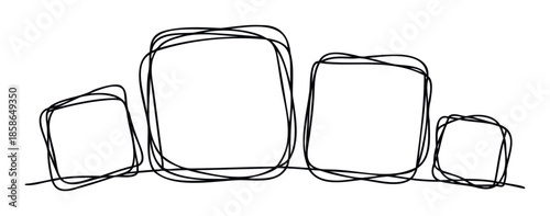 Handdrawn sketchy frames creating a unique visual representation for creative content presentation or engaging graphic resource applications.