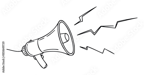 Megaphone broadcasting important announcements and loud messages to capture attention for public speaking events or urgent notifications
