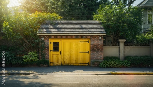 Garage featuring a bright y...
