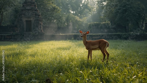 Javanese deer in enclosure ...