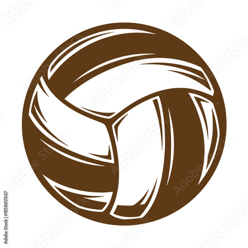 Vintage Brown volleyball icon in simple illustration style for sports design  volleyball graphic element