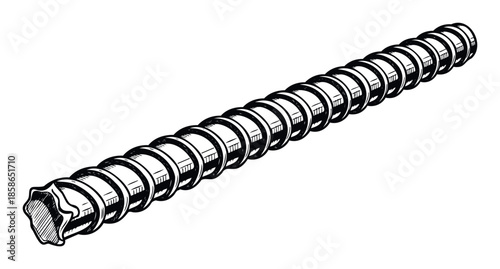 Durable steel reinforcing bar essential for concrete construction projects, providing foundational strength and structural integrity for engineering and architectural designs.