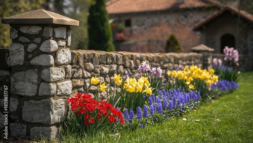 Colorful garden surrounding...