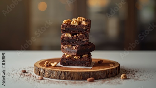 Baked brownie chocolate cak...