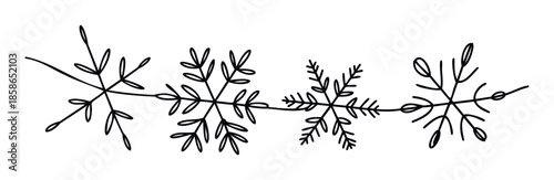 Decorative winter snowflake garland string perfect for holiday season celebration designs, festive events, and seasonal greeting productions.