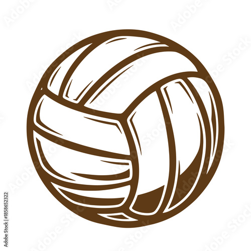 Vintage Brown volleyball icon isolated on white background for sports design  volleyball graphic element