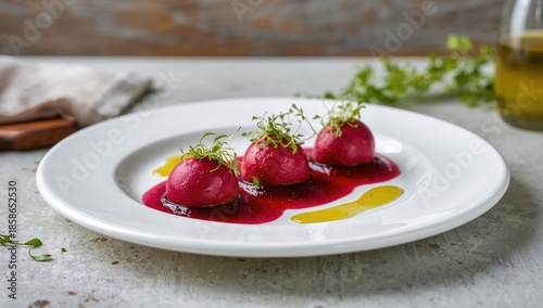 Eggs soaked in beetroot mar...