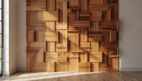 Decorative wooden wall feat...
