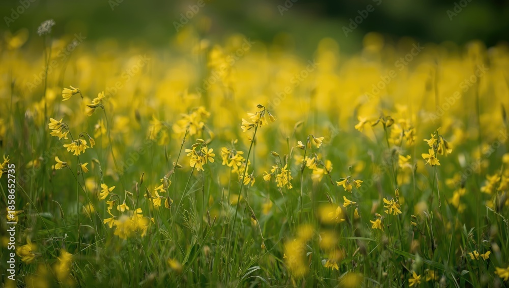 Obraz premium Utricularia delphinioides blooming in a lush field serving as an editorial header background, World Environment Day