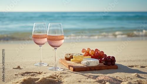 Closeup of a glass of rosÃ©...