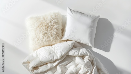 Pair of pillows with a fold...