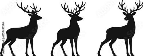 Galloping Deer Silhouettes