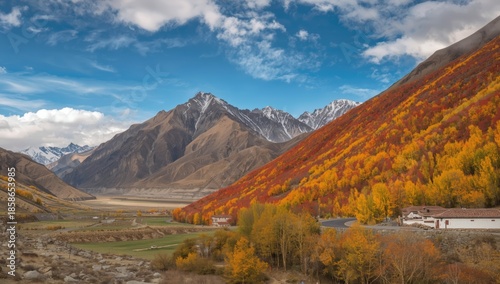 Autumn scenery of Leh Ladak...