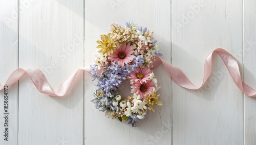 White wooden backdrop featu...