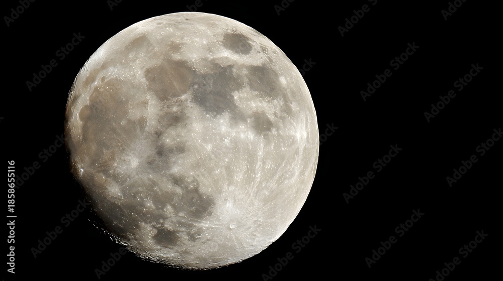 Obraz premium Close-up view of the full moon against a dark night sky.