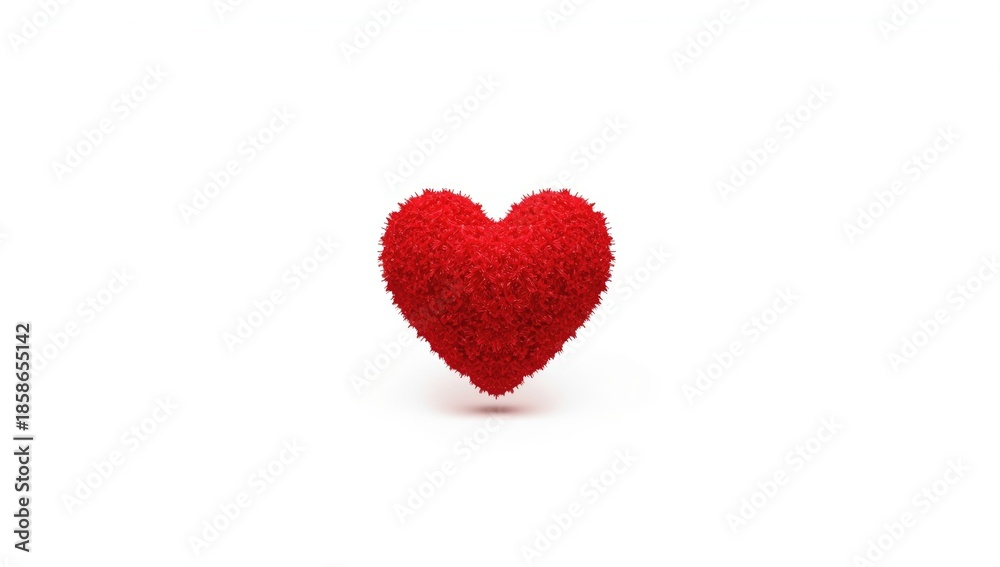 Fototapeta premium Red heart symbol on white background, designed for love-themed greeting cards and celebrations