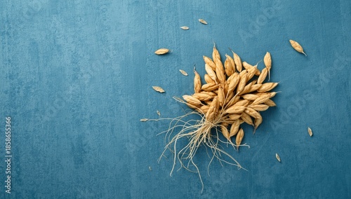 Close-up of oat kernels wit...