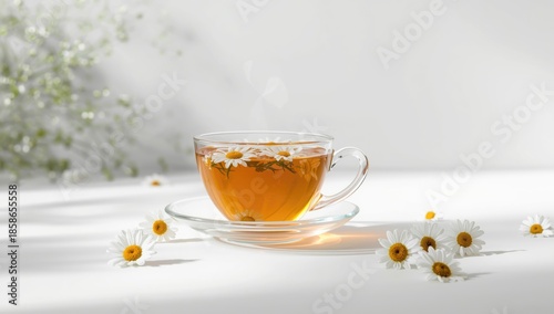 Chamomile herbal tea served...