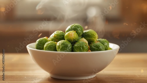 Close-up of steamed Brussel...