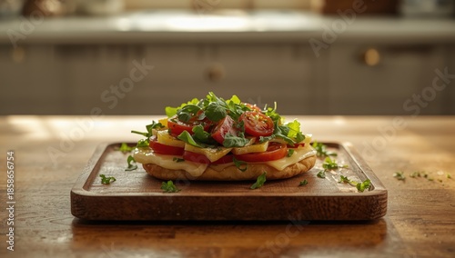 Colorful flatbread filled w...