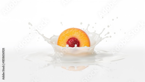 Peach fragment entering a g...