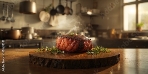 Roasted meat in winter cook...