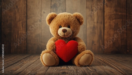 Plush teddy bear holding a ...