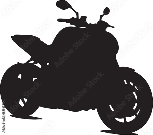 black silhouette of a motorcycle
