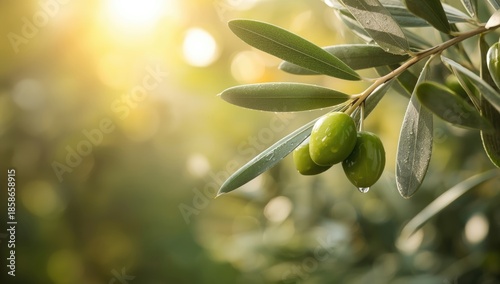 Stack of green olives on a ...