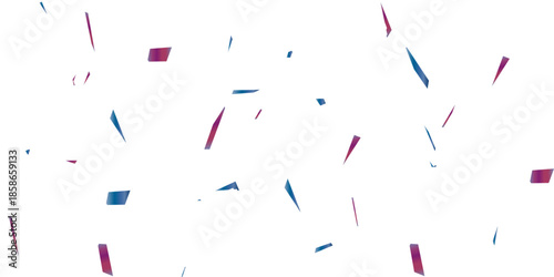 colorful confetti pattern  celebration against a clean white background with vibrant shapes and lines or blue and red pieces