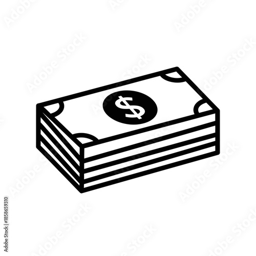 Stack of Monetary Bills for Financial and Business Concept Illustration