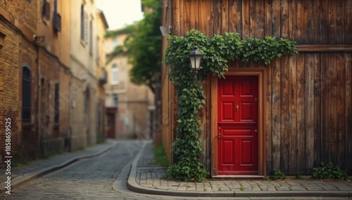 Old European village with s...