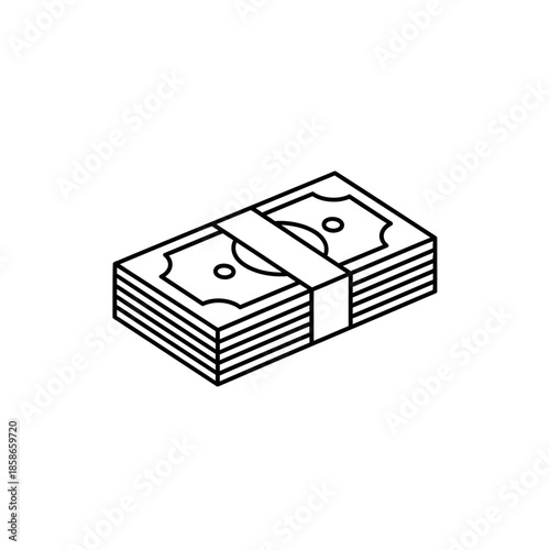 Stack of Money Currency Banknotes Illustration for Financial Transactions