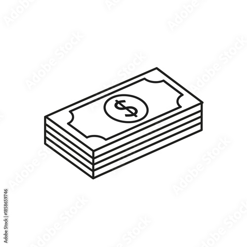 Stack of Money Illustration for Financial and Business Concepts
