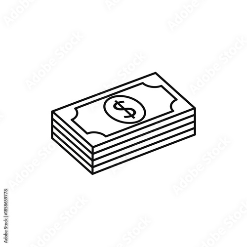 Stack of Money Illustration for Financial and Business Themes