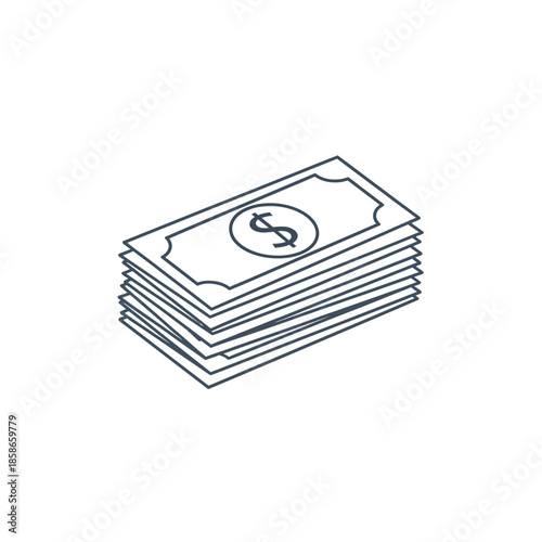 Stack of Money Illustration for Financial and Business Concepts