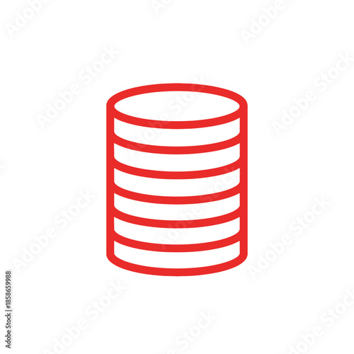 Stylized Red Coin Stack Illustration for Financial or Economy Concepts