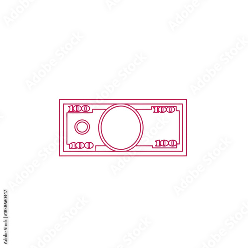 Stylized Digital Illustration of a Banknote for Financial and Economic Concepts