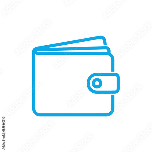 Closed Wallet Icon in Blue Minimalist Design for Financial and Security Concepts