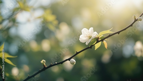 White flower on a tree, hig...