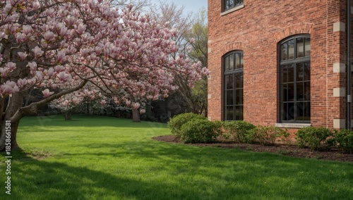 Spring garden scene featuri...