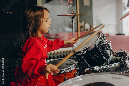 Little Drummer Girl in Red