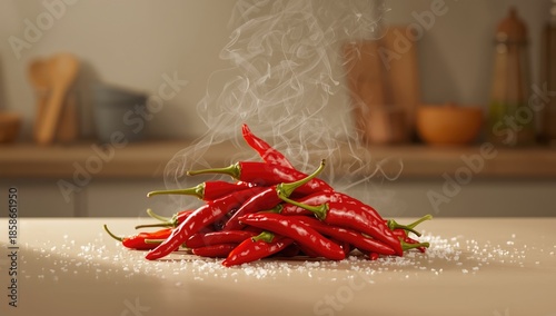 Spicy red chili pepper agai...