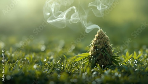Cannabis plant with leaf an...