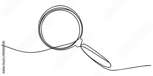 one line drawing magnifying glass sketch, one continuous line illustration of magnifying glass, continuous line drawing of magnifying glass lens, Continuous one line drawing magnifying glass Editable 