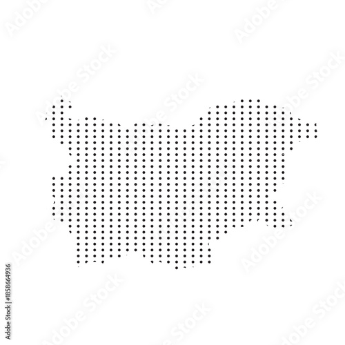 Bulgaria Map with Dotted Pattern Isolated on White Background
