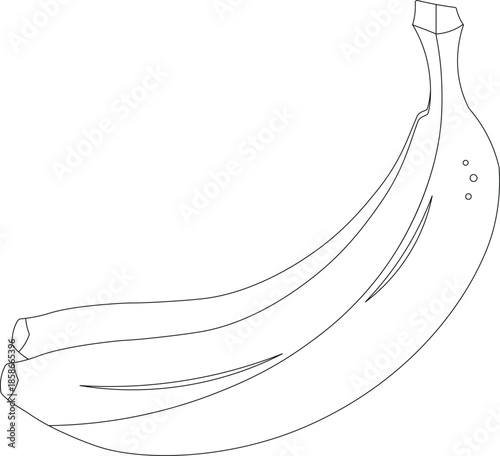 Simple black outline drawing of two bananas with a shared stem on a white