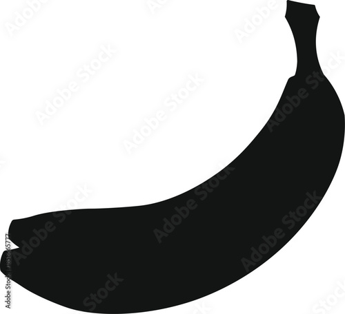 Banana Silhouette: a simple, elegant silhouette of a ripe banana, offering a minimalist representation of this beloved fruit.