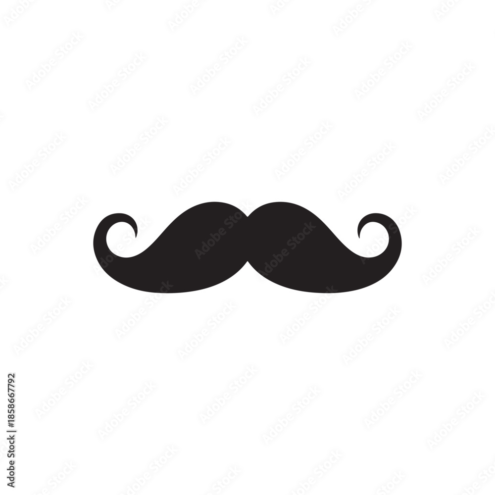 Fototapeta premium Hipster mustache. silhouette icon vector flat design