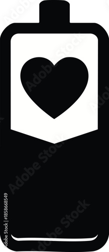 Blood donation icon. Blood bags with heart. Voluntary blood donation concept.